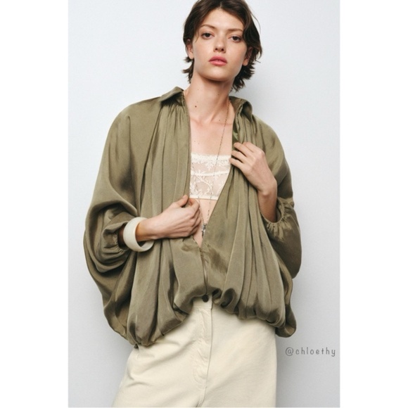 Zara PUFFED BOMBER JACKET ZW COLLECTION - Picture 2 of 9